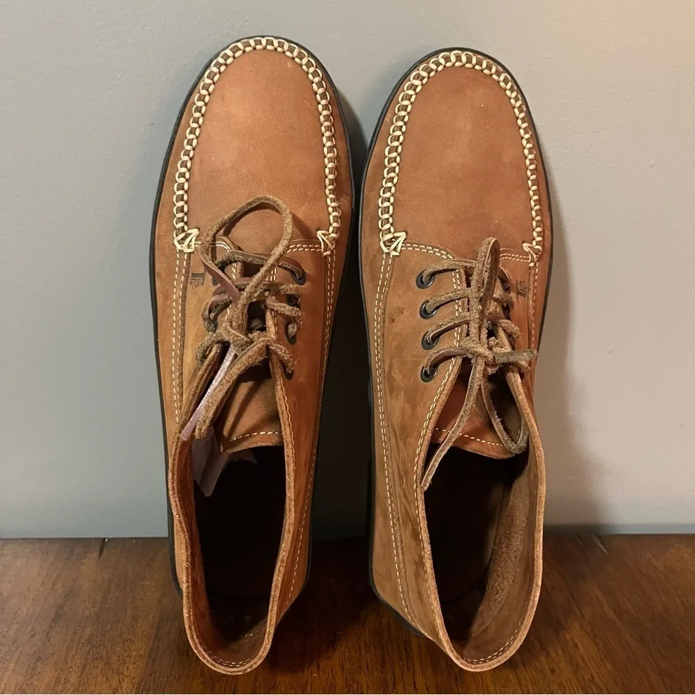 Tods Chukka Desert Dress Boots
Size 8.5 men’s. Camel leather. Vibram sole - Picture 8 of 16